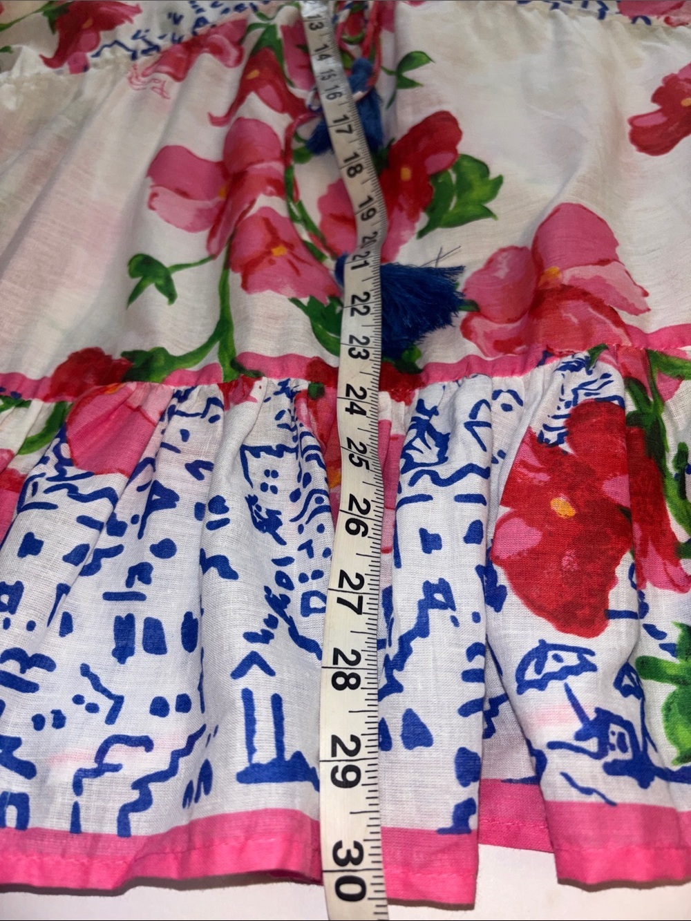 ANTICA SARTORIA RED PINK BLUE WHITE COTTON FLORAL TOP/DRESS ONE SIZE - Picture 10 of 10